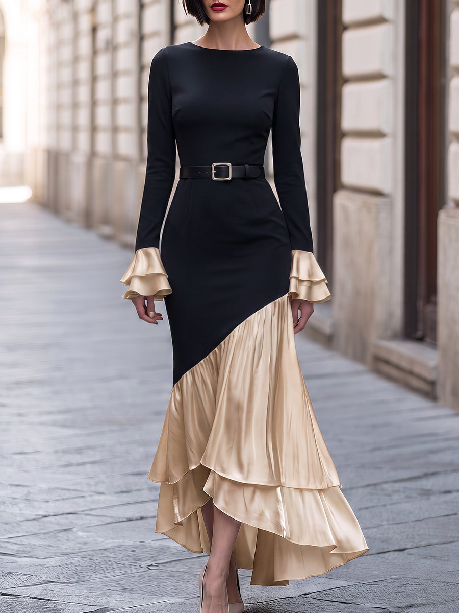 Juniper Color Block Pleated Maxi Dress_1