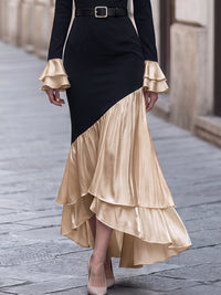Juniper Color Block Pleated Maxi Dress