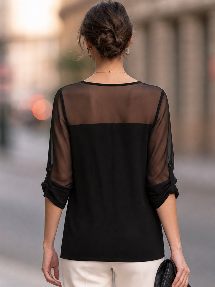 Christabel Chiffon Front Knot Blouse