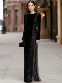 Ginevra Sequin Velvet Maxi Dress