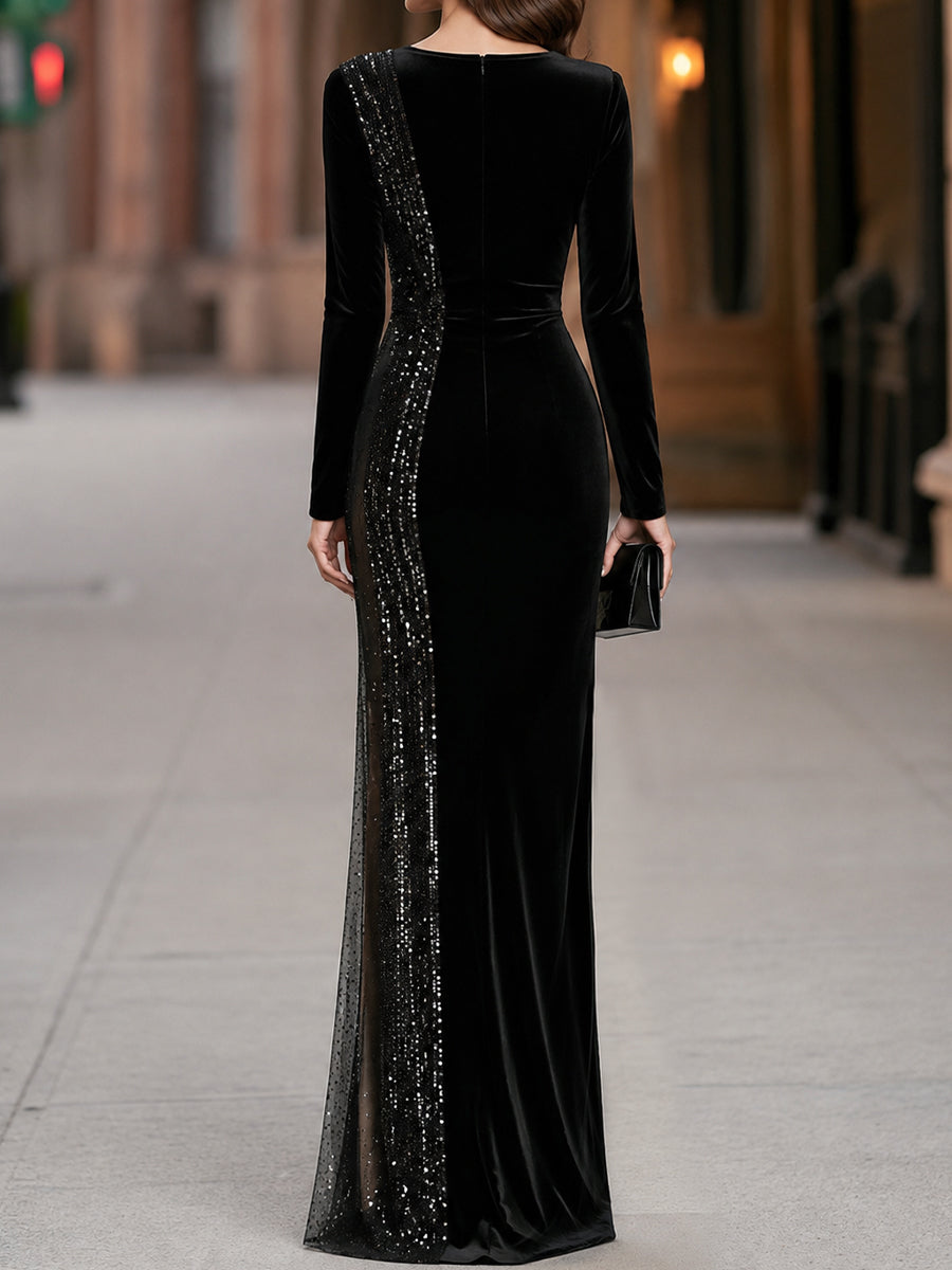 Ginevra Sequin Velvet Maxi Dress_4