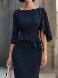 Iolanthe Peplum Wedding Guest Midi Dress
