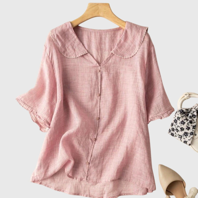 Chiara Scalloped Collar Relaxed Blouse