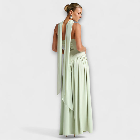 Corisande Corset Pleated Maxi Dress_1