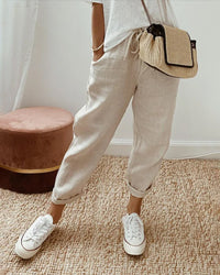 Gabrielle Davis Wide-Leg Waistband Relaxed Fit Trousers