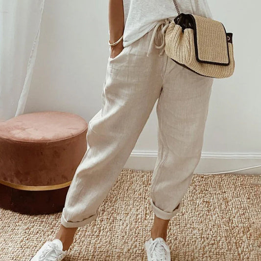 Gabrielle Davis Wide-Leg Waistband Relaxed Fit Trousers
