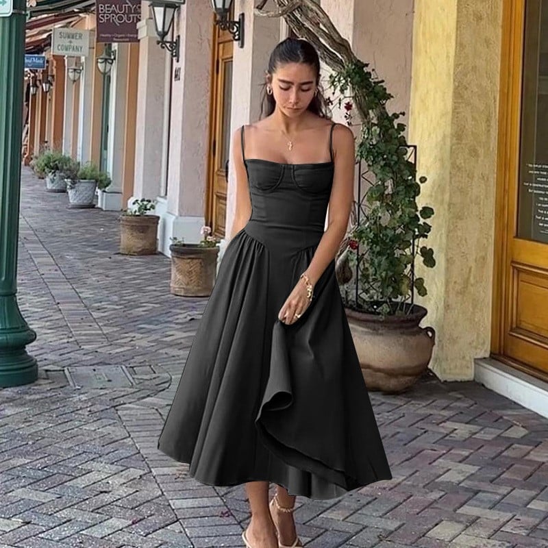 Oriane Corset Waist Midi Dress