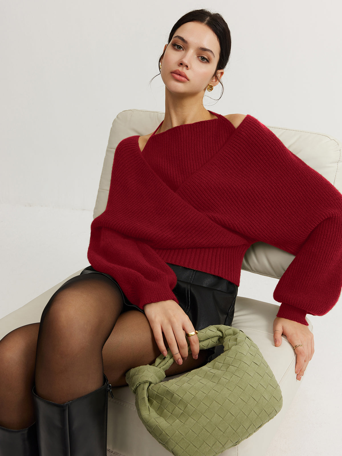 Hollis Wrap Front Knit Top