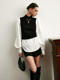 Isaura Color Block Knit Top