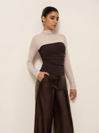 Kestrel Mock Neck Color Block Top