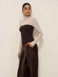Kestrel Mock Neck Color Block Top