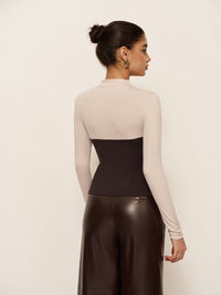 Kestrel Mock Neck Color Block Top