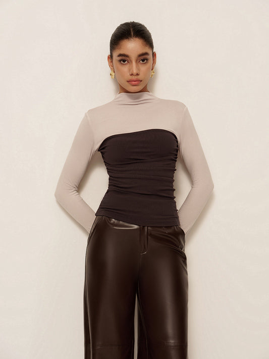 Kestrel Mock Neck Color Block Top_1