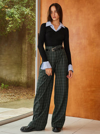 Mavis Cotton Layered Collar Polo Top