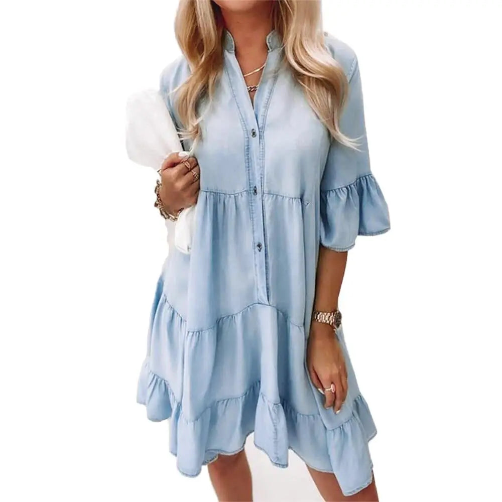 Estella Relaxed Denim A-Line Dress_1