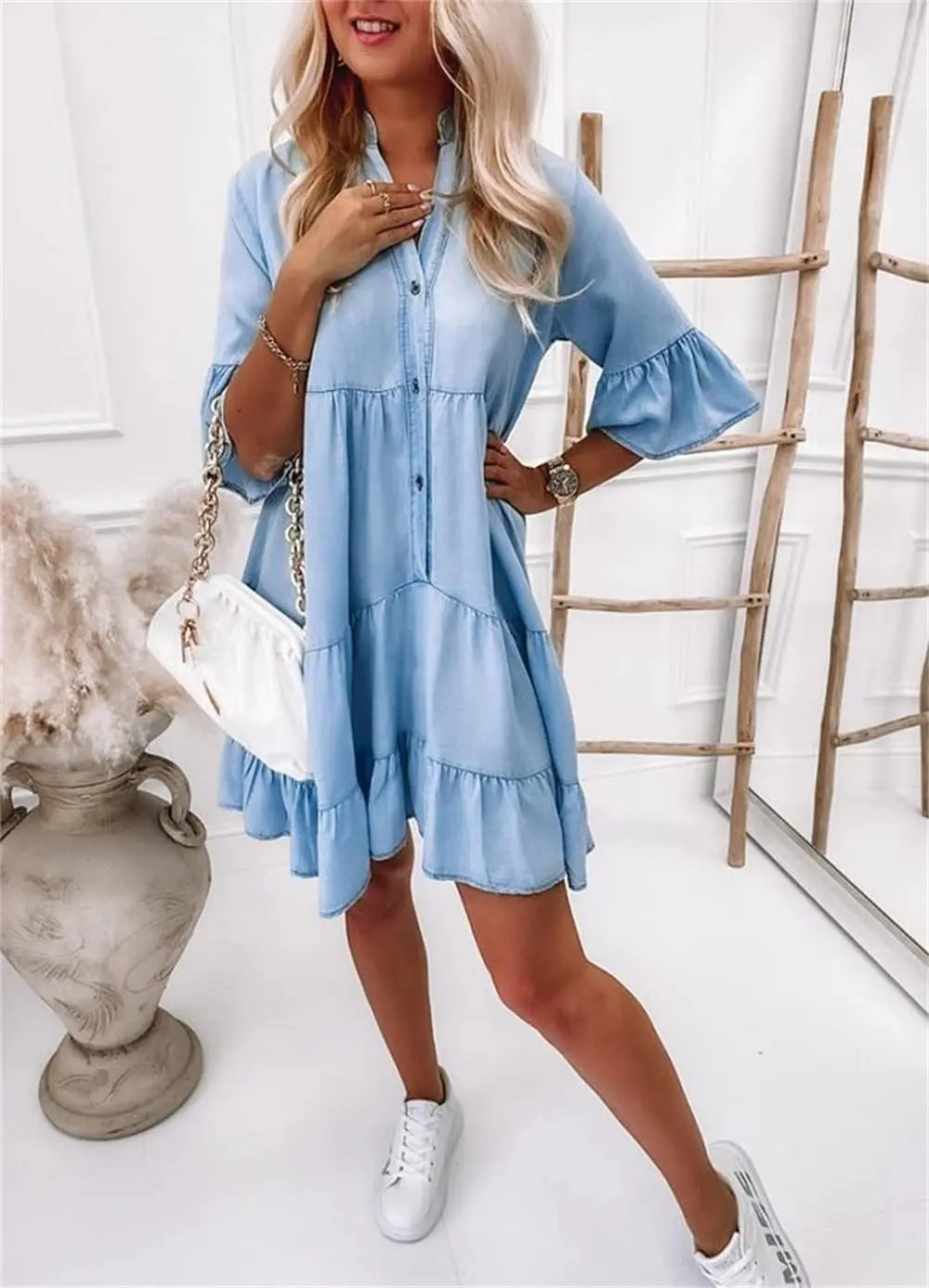 Estella Relaxed Denim A-Line Dress