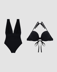 Natalia Reed Deep V-Neck Sculpting One Piece Swimsuit