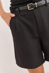 Magdalen High Waisted Pleated Bermuda Shorts