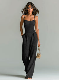 Lise Wide Leg Ribbed Jumpsuit