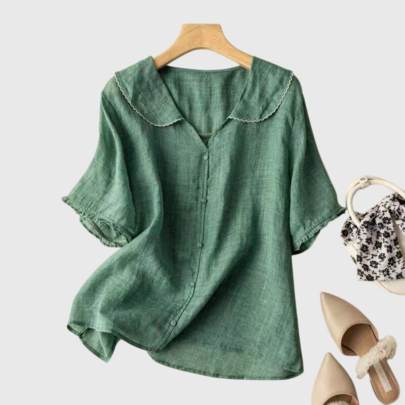 Chiara Scalloped Collar Relaxed Blouse_1