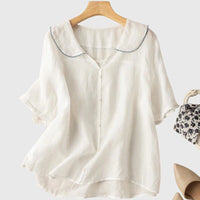 Chiara Scalloped Collar Relaxed Blouse