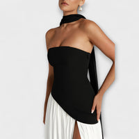 Corisande Corset Pleated Maxi Dress