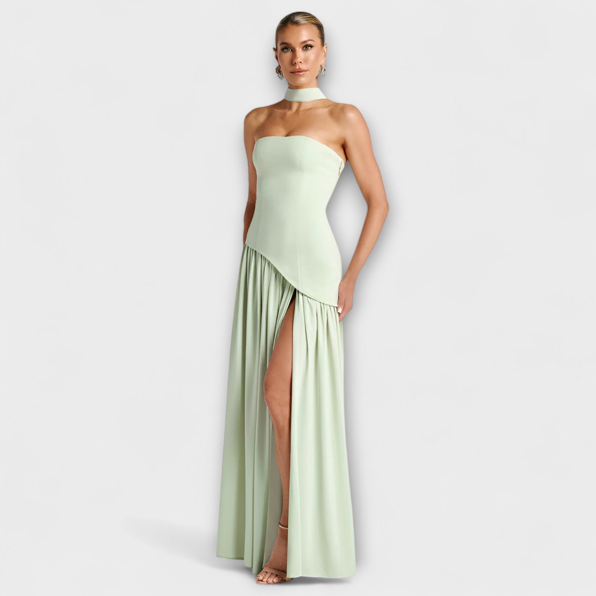 Corisande Corset Pleated Maxi Dress