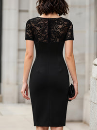 Arden Lace Ruched Midi Dress