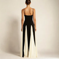 Carwen Contrast Panel Sweetheart Maxi Dress
