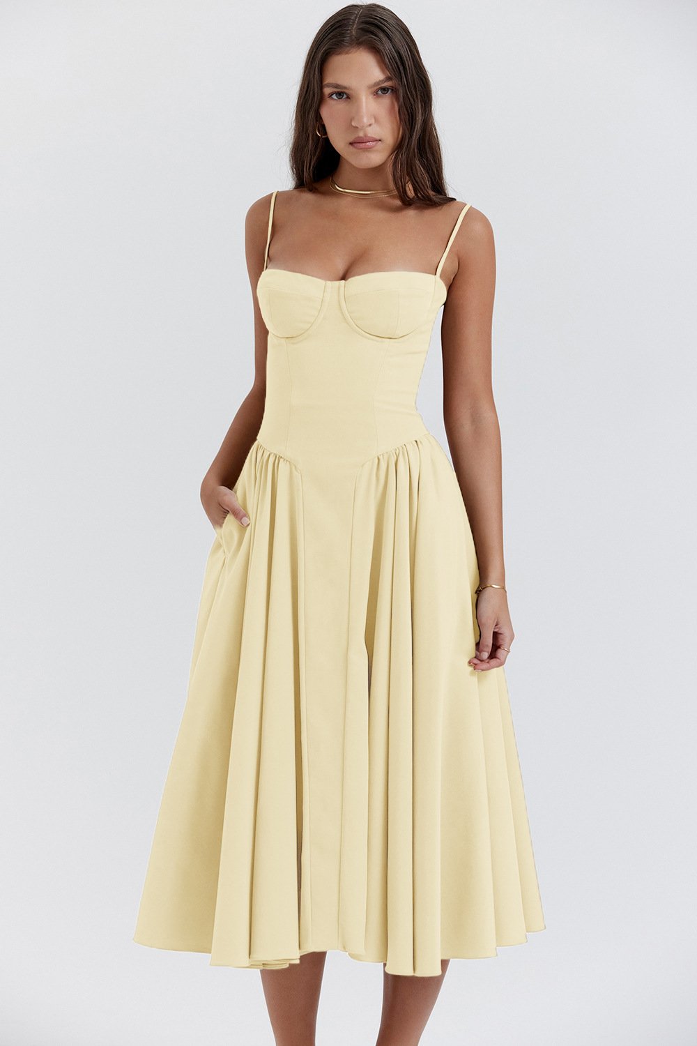 Oriane Corset Waist Midi Dress_7