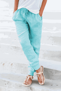 Megan Drawstring Elastic Ankle Casual Pants
