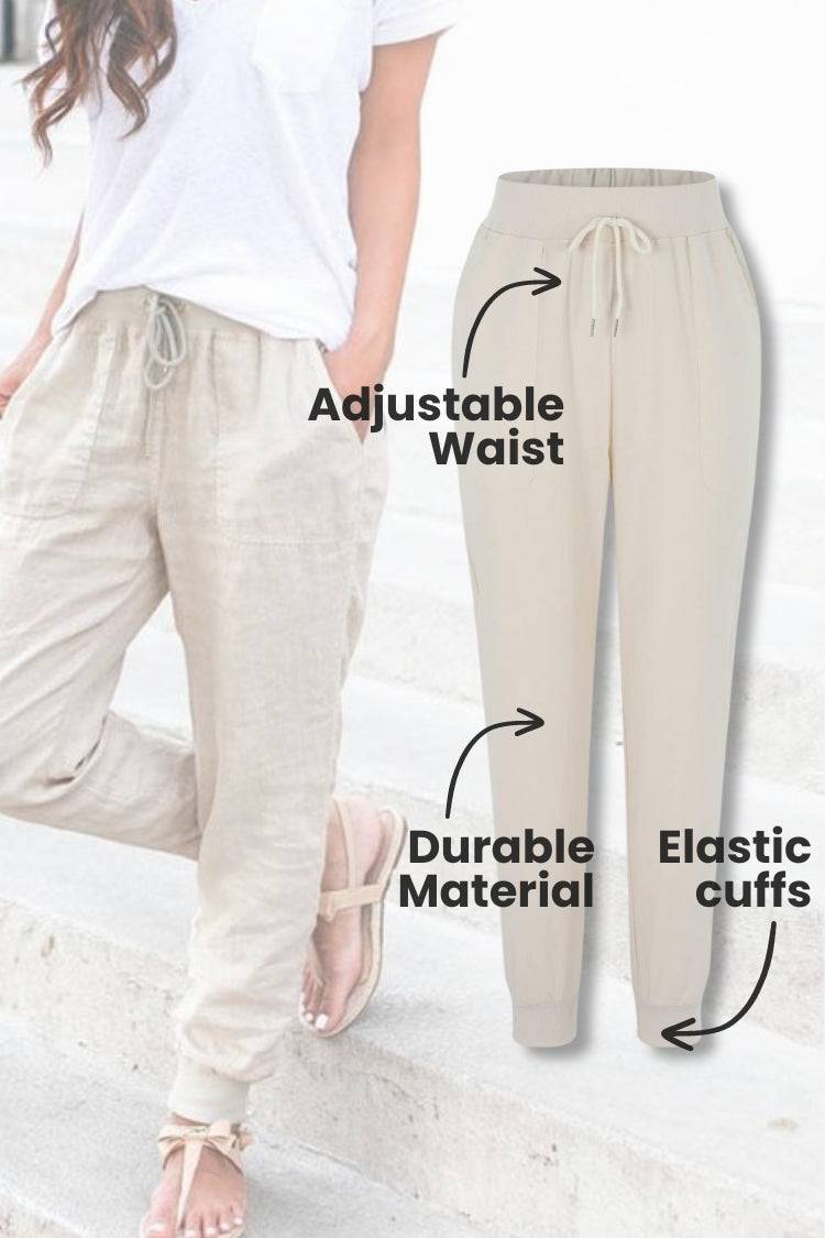 Megan Drawstring Elastic Ankle Casual Pants