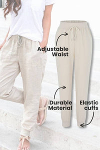 Megan Drawstring Elastic Ankle Casual Pants