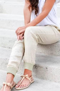 Megan Drawstring Elastic Ankle Casual Pants
