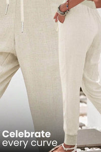Megan Drawstring Elastic Ankle Casual Pants