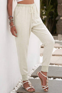 Megan Drawstring Elastic Ankle Casual Pants