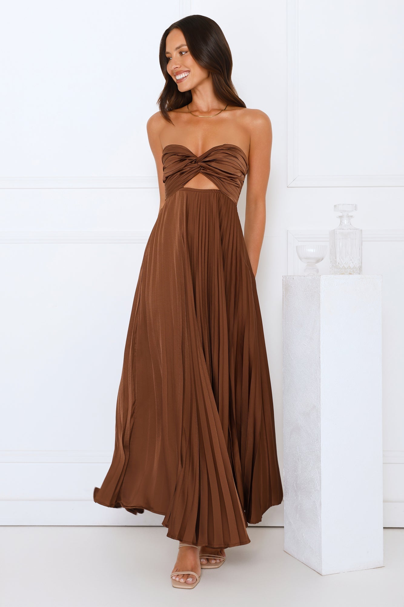 Fionnula Satin Wedding Guest Maxi Dress