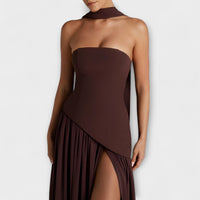 Corisande Corset Pleated Maxi Dress