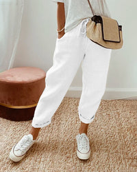 Gabrielle Davis Wide-Leg Waistband Relaxed Fit Trousers