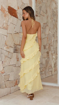 Kerensa Ruffle Halter Maxi Dress