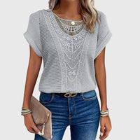 Francesca Reed Lace Trim Breathable Relaxed Blouse