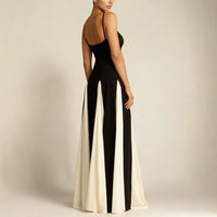 Carwen Contrast Panel Sweetheart Maxi Dress