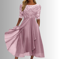 Valentina Rose Lace Midi Dress Wedding Guest Floral