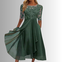 Valentina Rose Lace Midi Dress Wedding Guest Floral