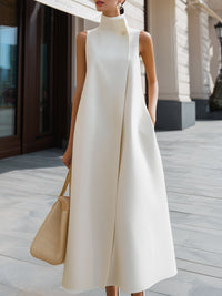 Agnes Asymmetric High-Neck Maxi Dress