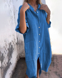 Arabella Field Boho Shirt Midi Dress Relaxed Fit