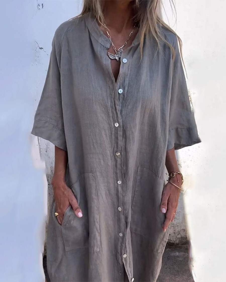 Arabella Field Boho Shirt Midi Dress Relaxed Fit