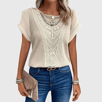Francesca Reed Lace Trim Breathable Relaxed Blouse