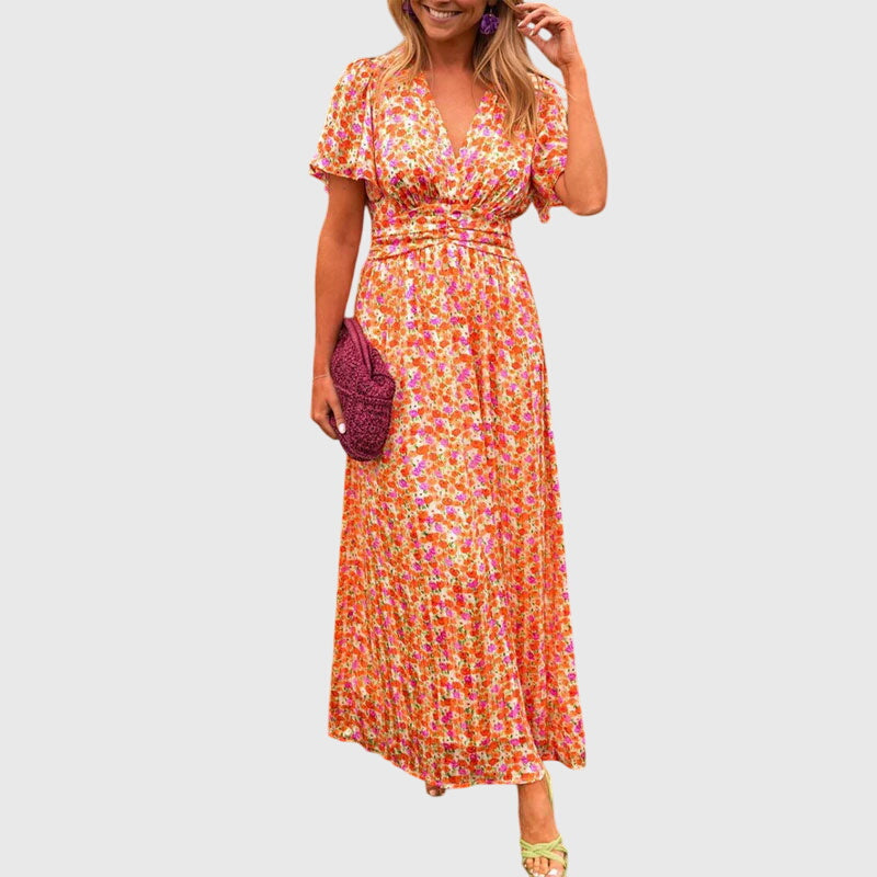 Eartha Floral V-Neck Maxi Dress