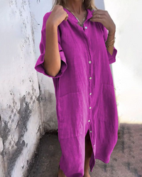 Arabella Field Boho Shirt Midi Dress Relaxed Fit